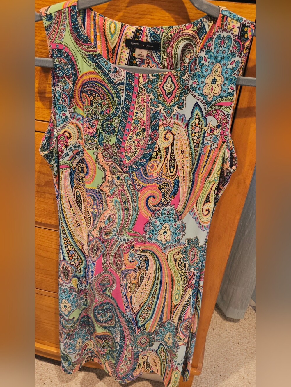 Tommy Hilfiger Multicolor Paisley Sleeveless Dress, NWOT, Women's Sz 4